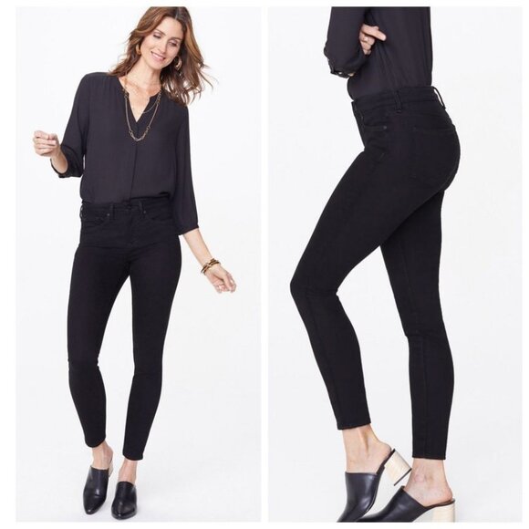 NYDJ Charcoal  Black Liftxtuck Ami Skinny Mid Rise Jeans - Picture 1 of 11